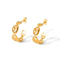Personalized Stainless Steel 18K Gold Plated  Design C- Shaped  Pig Nose Stud Hoop Earrings for Hypoallergenic Jewelry