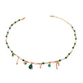 New Arrival Latest Design Retro Style Natural Stone Chain Elegant Zircon Tassel Pearl Necklace for Women