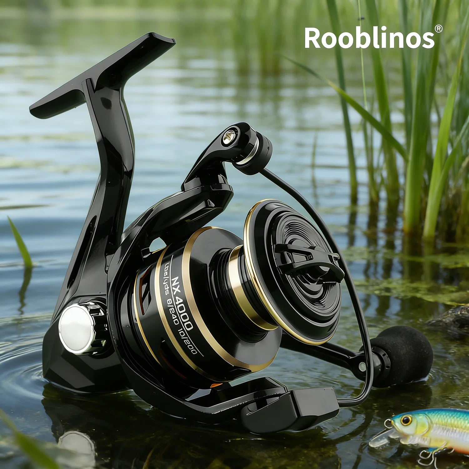 [Germany Stock] Rooblinos NX Left Hand Spinning Fishing Reel with Hand Wheel 5.2:1 Gear Ratio 1000-7000 Series