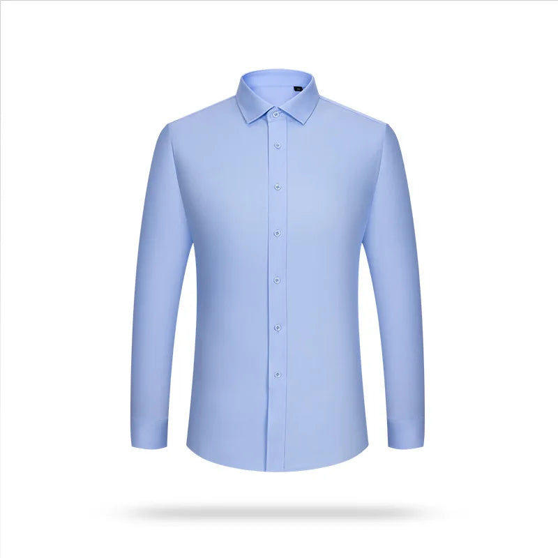 Plus Size Men Shirt 100% Cotton 80 Yarns Men Long Sleeve Ironless Professional Men's White Shirt for Work ML701