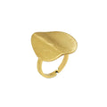 Stainless Steel French Irregularity Brushed Women Gold Silver Cuff Ring Jewelry Accessories