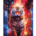 1pc DIY Painting Numbers Starter Kit Tiger Animals Wall Art Picture Europe Printed Landscape Handicrafts Acrylic Paint for Home