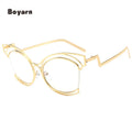 Boyarn Wholesale New Fashion Big Square Metal Sunglasses Men Luxury Womens Cat Eye Sunglasses  Shades