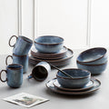 Hot Sale Round Blue and White Porcelain Western 4pcs Dinnerware Sets Crockery Wholesale Stock Tableware Set for Restaurant Hotel