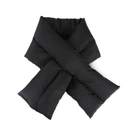 Autumn and Winter Velvet Down Scarf New Cross-Filled Solid Color Long Warm Collar with Plain Neck Length Long