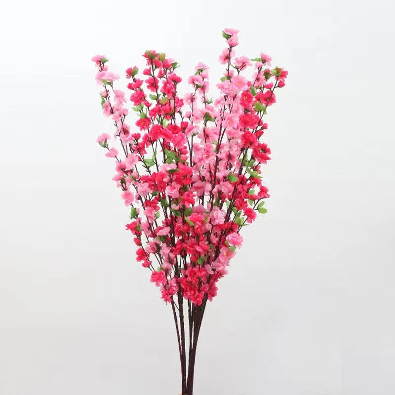 Peach Blossom Flowers Artificial Silk Tall Peach Blossom Tree Stems Vase Arrangements for Home Wedding Decor (39 InchPink)