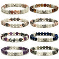 Natural Healing Stone Bead Bracelet Adjustable Stainless Steel Bracelet tiger Eye Volcanic Stone Unisex Bracelet