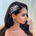 Luxury Pearl Rhinestone Bridal Wedding Party Hair Accessory Floral Shape Crystal Bride Exquisite Crystal Hair Combs for Women