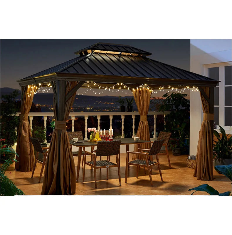 Youya Best Price Outdoor with Metal Roof Louver Waterproof Alum Aluminium Gazebo Pavillon