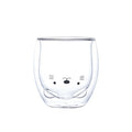 Wholesale Double Wall Bear Cat Glass Cup for Tea/Coffee/Drinks for Back to School Quality Glassware with Carton Packing