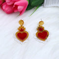 Fanyue 2024  Valentines Gift Heart Crown Earrings Acrylic Stud Earrings for Women