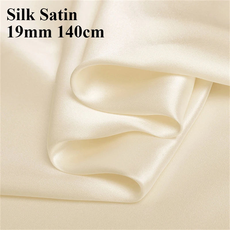 Wholesale 6A Real Silk Fabric Raw Smooth Soft Elegant Mulberry 100% Silk Satin Fabric 19 mm for Clothing