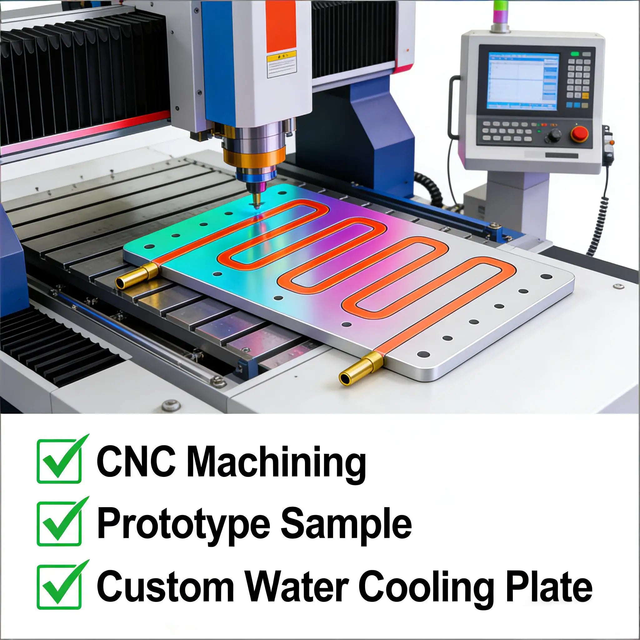 Custom Pressed Copper Tube IGBT Liquid Cool Plate Cnc Aluminum Water Cooling Plate for Electronic Industrial Machinery