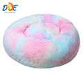 Doe Pet Manufacturer Wholesale Luxury Plush Fluffy Large Donut Dog Bed Custom round Washable Dogbeds Dogs Faux Fur Material