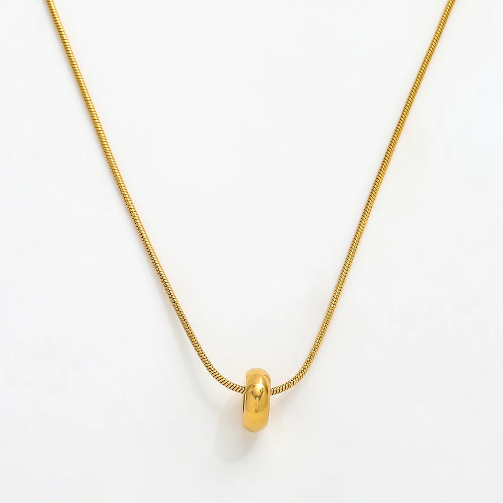 Joolim 18k  Gold Necklace Non Tarnish Dainty Pendant Necklace Delicate Stainless Steel Necklace for Women