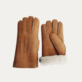 Sample Support Hot Sale Winter Warm Nappa Suede Sheepskin Double Face Shearling Leather Gloves Women Men
