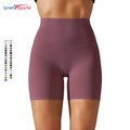 Popular Nature Color Summer Active Wear Workout Yoga Shorts Women High Waist Bike Shorts Three-point Women's Gym Shorts
