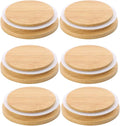 Tailai Wooden Mason Jar Lids Bamboo Mason Jar Lids Wide Mouth Storage Canning Wooden Jar Lids with Silicon Rings