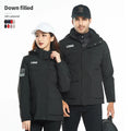 Custom Company logo Windproof Hiking Hooded Outdoor Winter Puffer Jacket Coats for Men