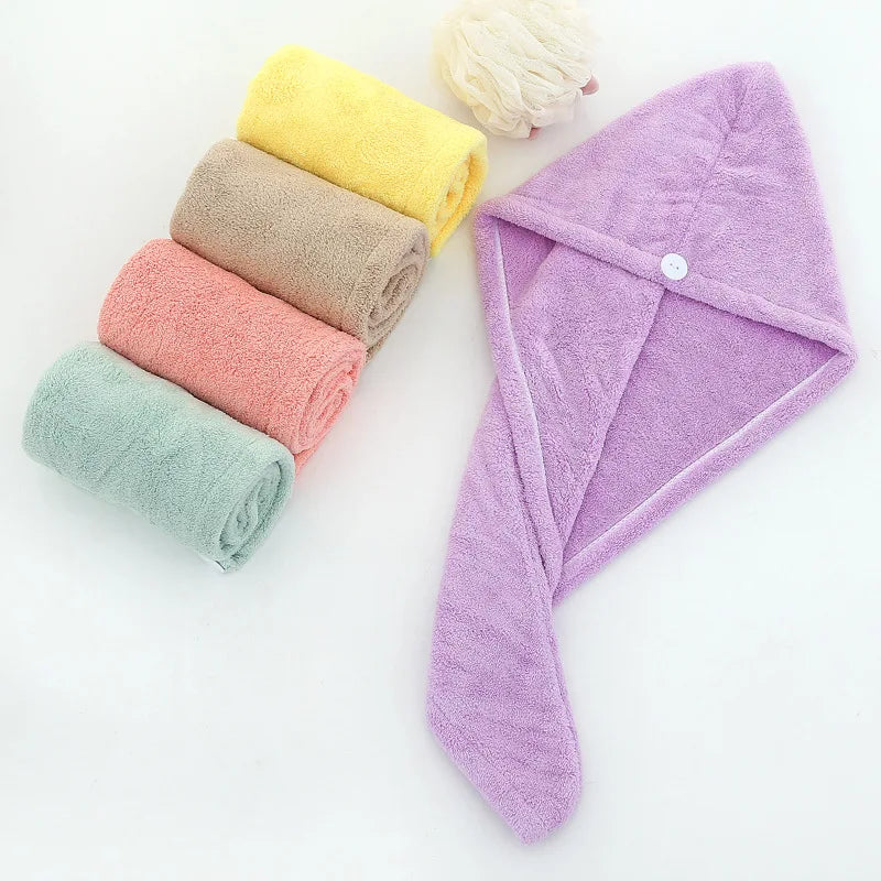Microfiber Hair Towel Wrap for Women Super Absorbent Quick Dry Hair Towel Turban for Drying Curly Long Thick Hair