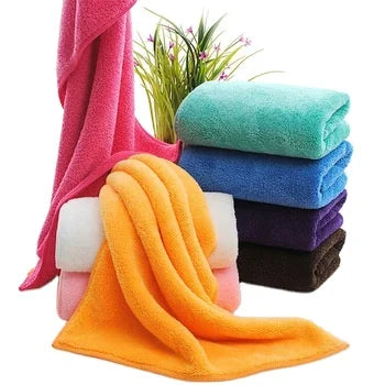 Microfiber Embroidery Weft Brushed Bath Towel Good Water Absorption Quick-drying 400gsm Super Absorbent Car Cleaning Bath Towel