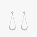 Ailmay 925 Sterling Silver Fashion Geometric Cubic Zirconia Dangle Drop Earring for Women Wedding Engagement Fine Female Jewelry
