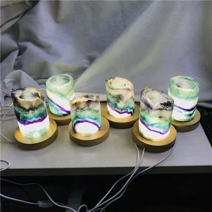 Hot Sale New Product Crystal Fluorite Lamp rainbow Fluorite Quartz Lamp for Dec