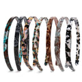 Classic Cellulose Acetate Headband 1cm Thin Skinny Headband with Non-Slip Teeth Headband for Women Girl