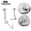 Gaby G23 Titanium Nose Piercings Nose Studs CZ Zircon  Straight bar L bar  for Fashion Jewelry Piercing Jewelry