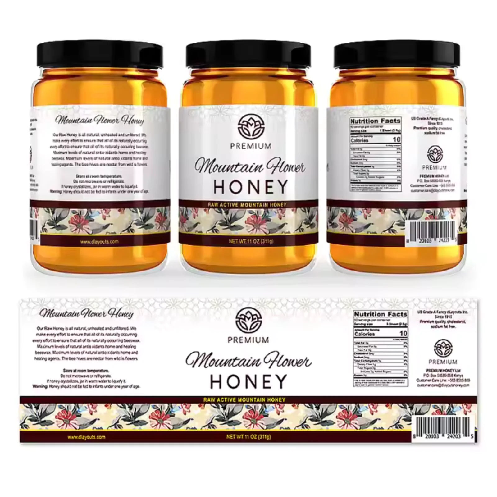 Personalized Biodegradable Honey Jar Sticky Roll Labels for Food Containers and Bottles