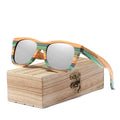 For Unisex Polarized Sunglasses Handmade Full Frame Bamboo Wooden Frames Polycarbonate Lenses Model 5915