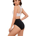 High-Rise Seamless Hi-Cut Yoga Panties High Waist Tummy Belly Shaper 4 Layers Elastic Solid Color Menstrual Underwear for Women