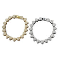 MJ New Trendy Hip Hop Iced Out Diamond Paved Cool Heart Gold Chains Necklace Bracelet for Men Women Gift Party