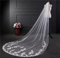 Swiss Net Bride Wedding 1.8m Wide Veil Exquisite Embroidery Row Flower Trailtail Veil Aesthetic Long Lace Veil