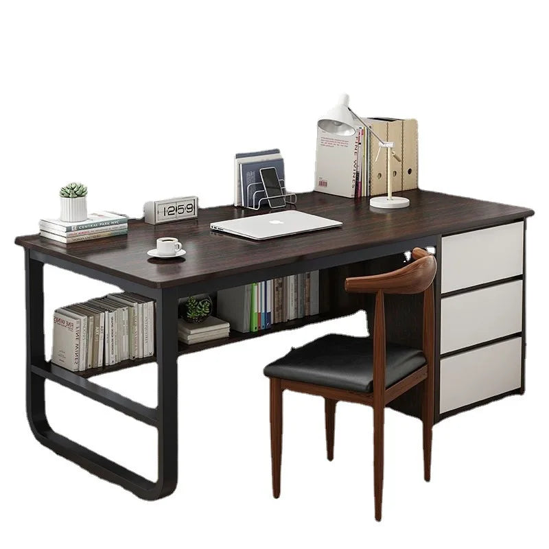 Simple Modern Desk Home Student Bedroom Writing Desk Office Employee Single Computer Desk with Storage Drawer