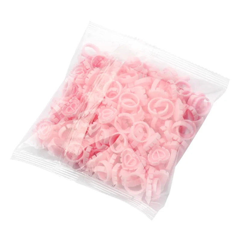 Disposable Eyelash Glue Rings Lash Glue Holder Making Volume Fan Lash Extention Glue Rings