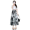 High-waisted Half Culottes Women's Summer New Loose Thin Printed Leg