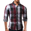 Factory Outlet Stylish Long Sleeve Single Breasted Formal Button Casual Business Social Loose Plaid Dress Shirts for Men