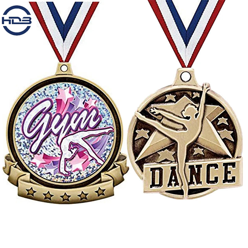 Wholesale Zinc Alloy 3d Marathon Medal Sports Metal Sport Custom Dance Medal With Ribbon Personalised Gymnastics Medals