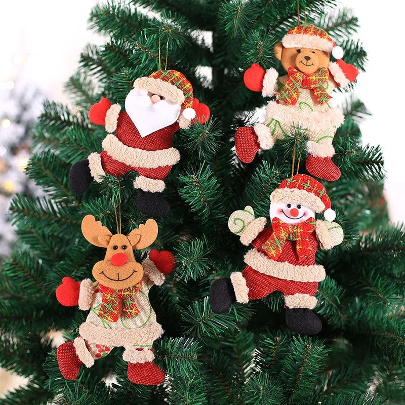 Hot Sale Christmas Ornaments Santa Claus Snowman Tree Toy Doll Hang Decorations for Christmas Tree
