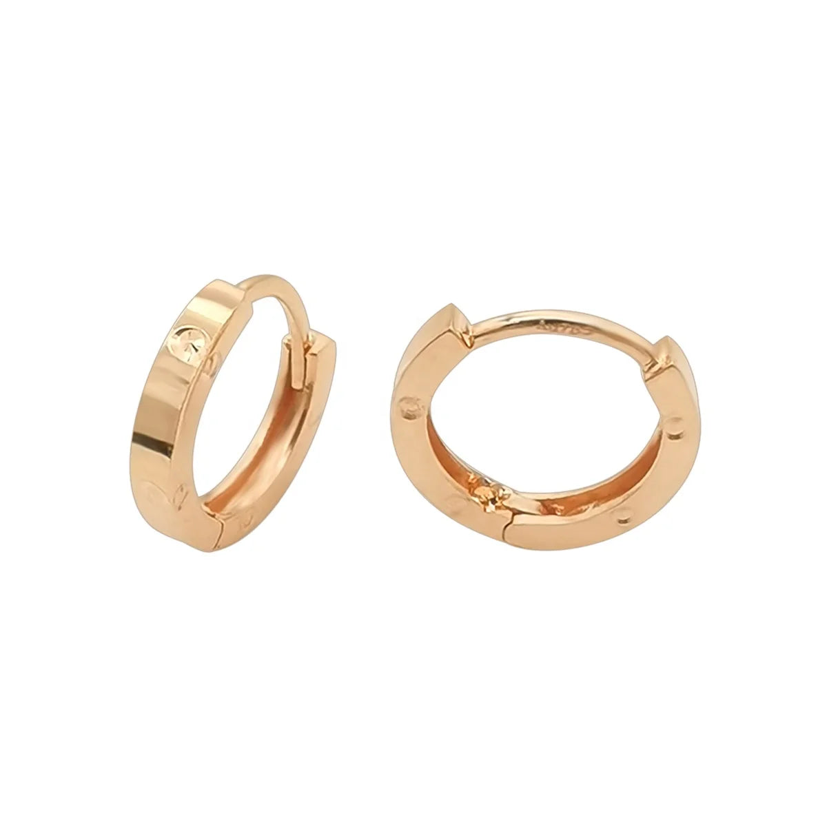 1000S Jewelry Earrings Online Huggie Earrings Rose Gold 18K Trendy for Bridal Wedding in the Party for Women Custom Logo Round