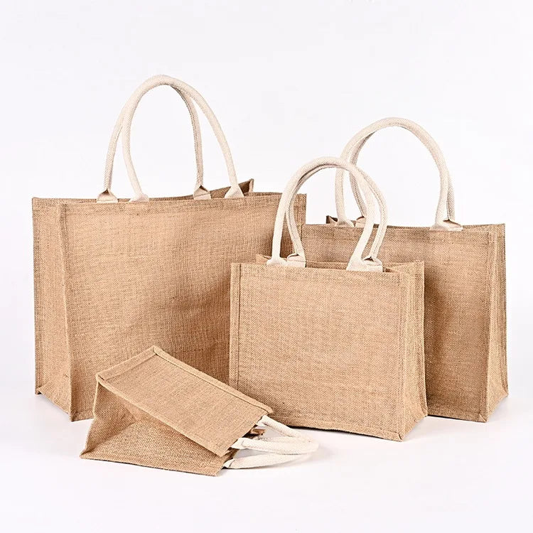 A6 Size Custom Available Eco Friendly Plain Natural Tote Bag Small Jute Bag for DIY Hand Painting