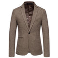 Autumn Men Casual Dress Blazer Jacket Swallow Gird Single Button Blazers Lapel Collar Pocket Suit Coat Social Clothes for Men