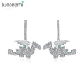 LUOTEEMI Dinosaur Fashion Drop Earrings for Girls Lovely Animal Jewelry Fashion Trendy Women Earrings