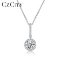 CZCITY Charm Moissanite Diamond Luxury Iced Out Woman Silver Pendant & Sterling Designer Summer Necklace