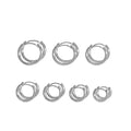 Minimalist Smooth S925 Sterling Silver Hoop Earrings Geometry 7 Circle Size Plain Piercing Huggies Ear Buckles Fine Jewelry