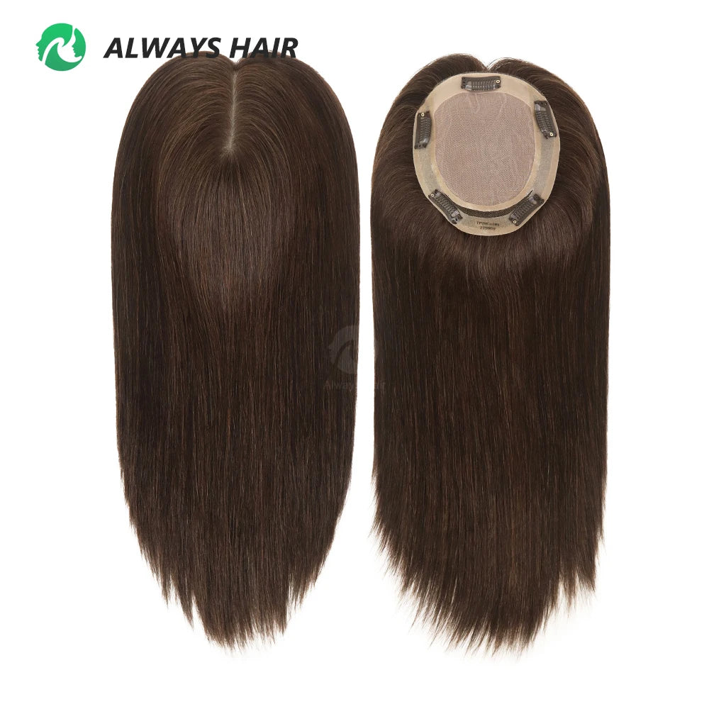 TP29 - 16" Chinese Cuticle Remy Hair Toupee for Women Hair Silk Top Hair Topper