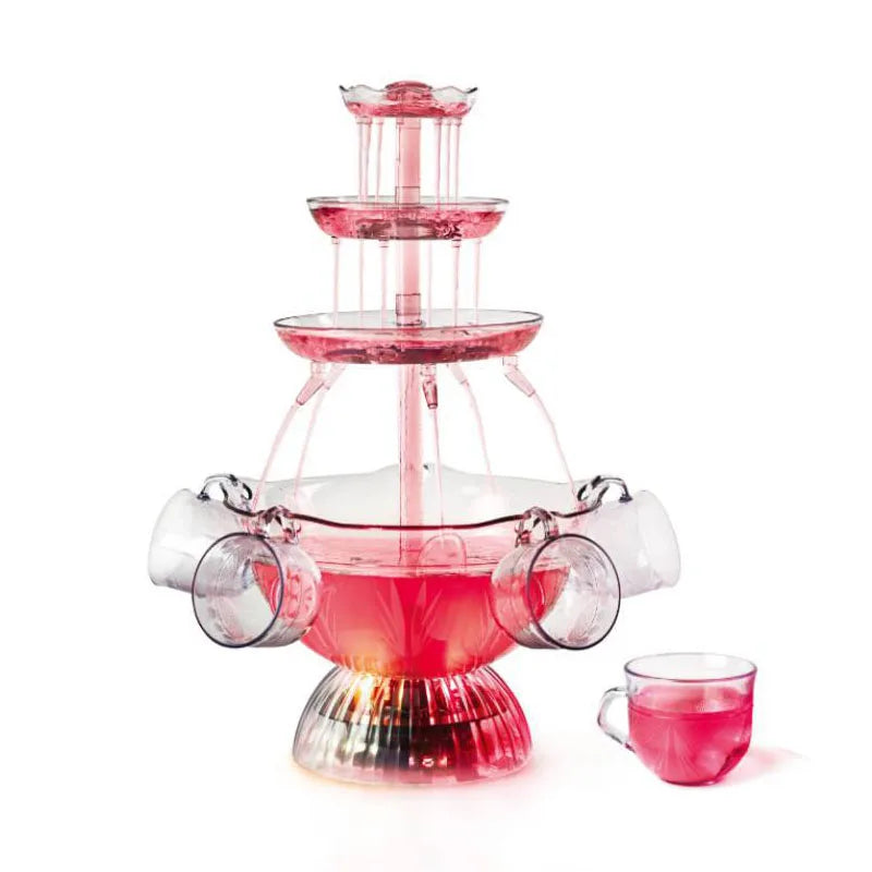 3-Tier Electric Wedding Wine Plastic Indoor Hotel Party Fountain with Drinking Cups