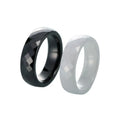 SC New Design Zirconia Finger Rings Minimalist Black White Men Rings Personalized 6mm Rhombus Solid Ceramic Rings for Women