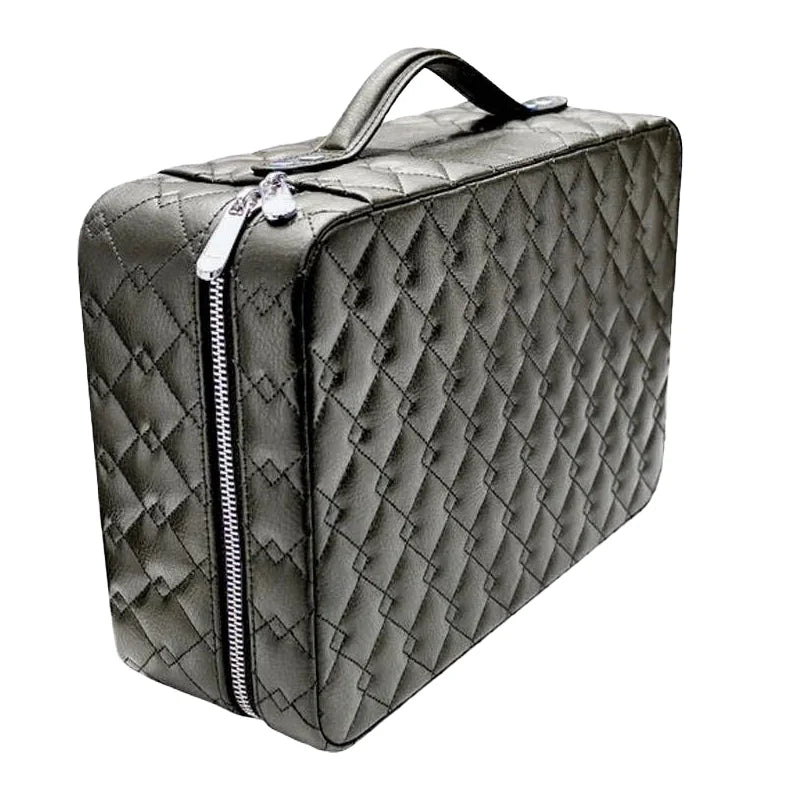 Wholesale Portable Multifunction Luxury Watch Jewelry Storage Box Leather Handheld Zipper Jewellery case